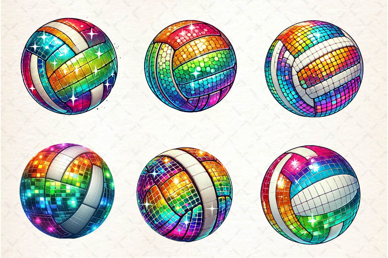 Disco Volleyball Clipart Bundle 2 - CraftNest - Digital Crafting and Art