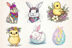 Boho Easter Clipart Bundle  8 - CraftNest - Digital Crafting and Art