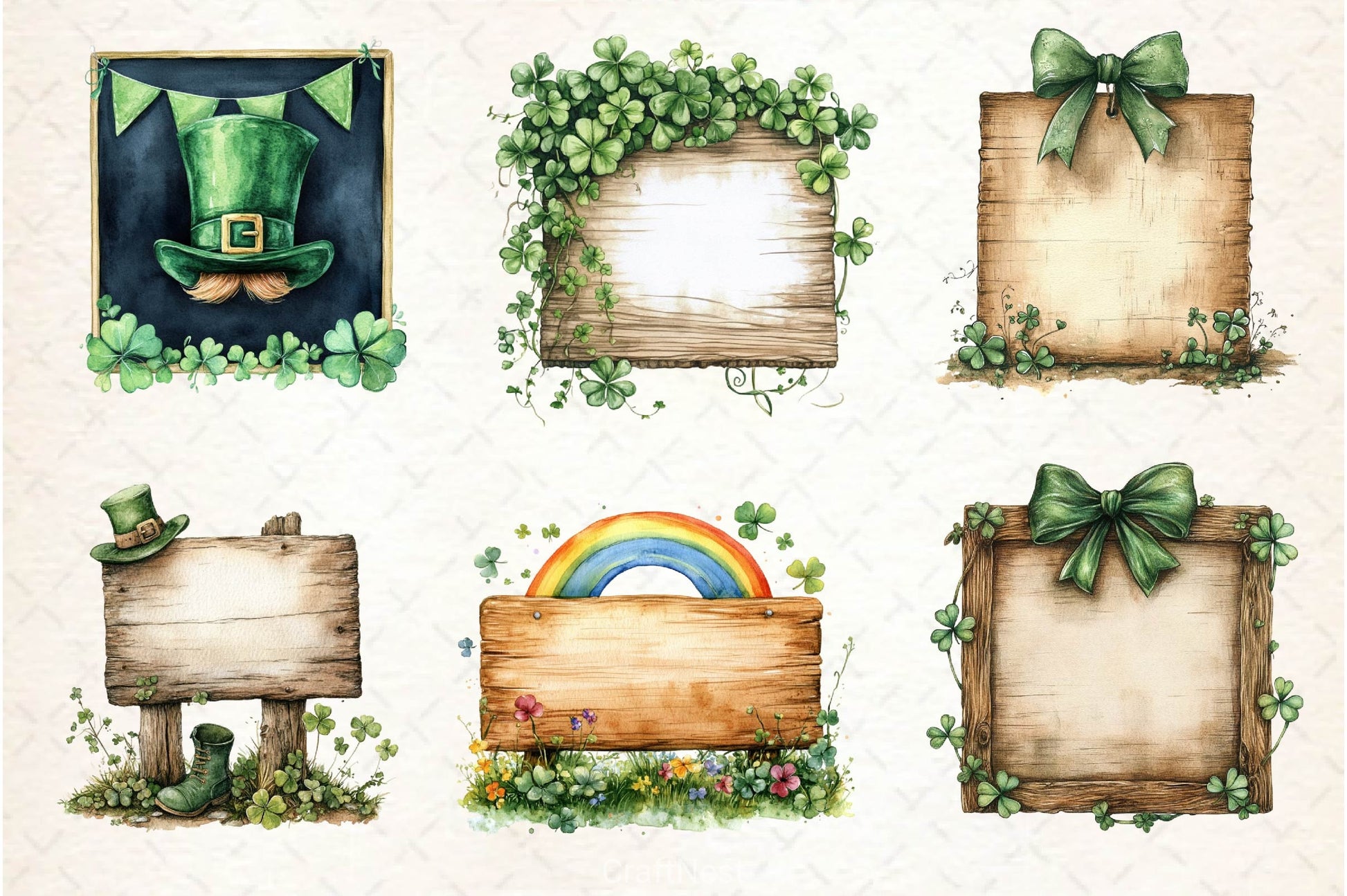 St Patricks Day Signs Clipart Bundle - CraftNest - Digital Crafting and Art