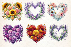Valentine Floral Heart Clipart Bundle - CraftNest - Digital Crafting and Art