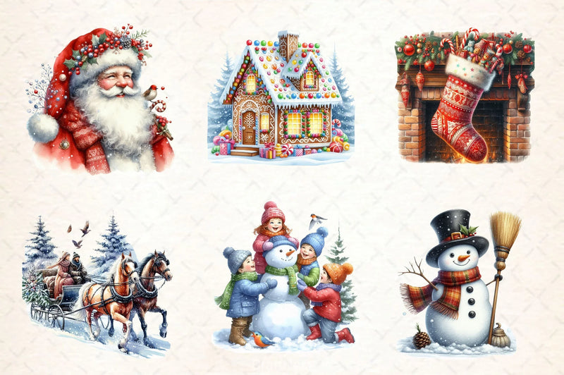 Nostalgic Christmas Clipart Bundle - CraftNest - Digital Crafting and Art