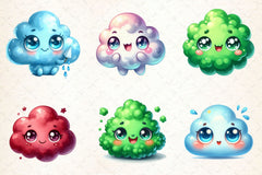 Pastel Cute Clouds Clipart Bundle - CraftNest - Digital Crafting and Art