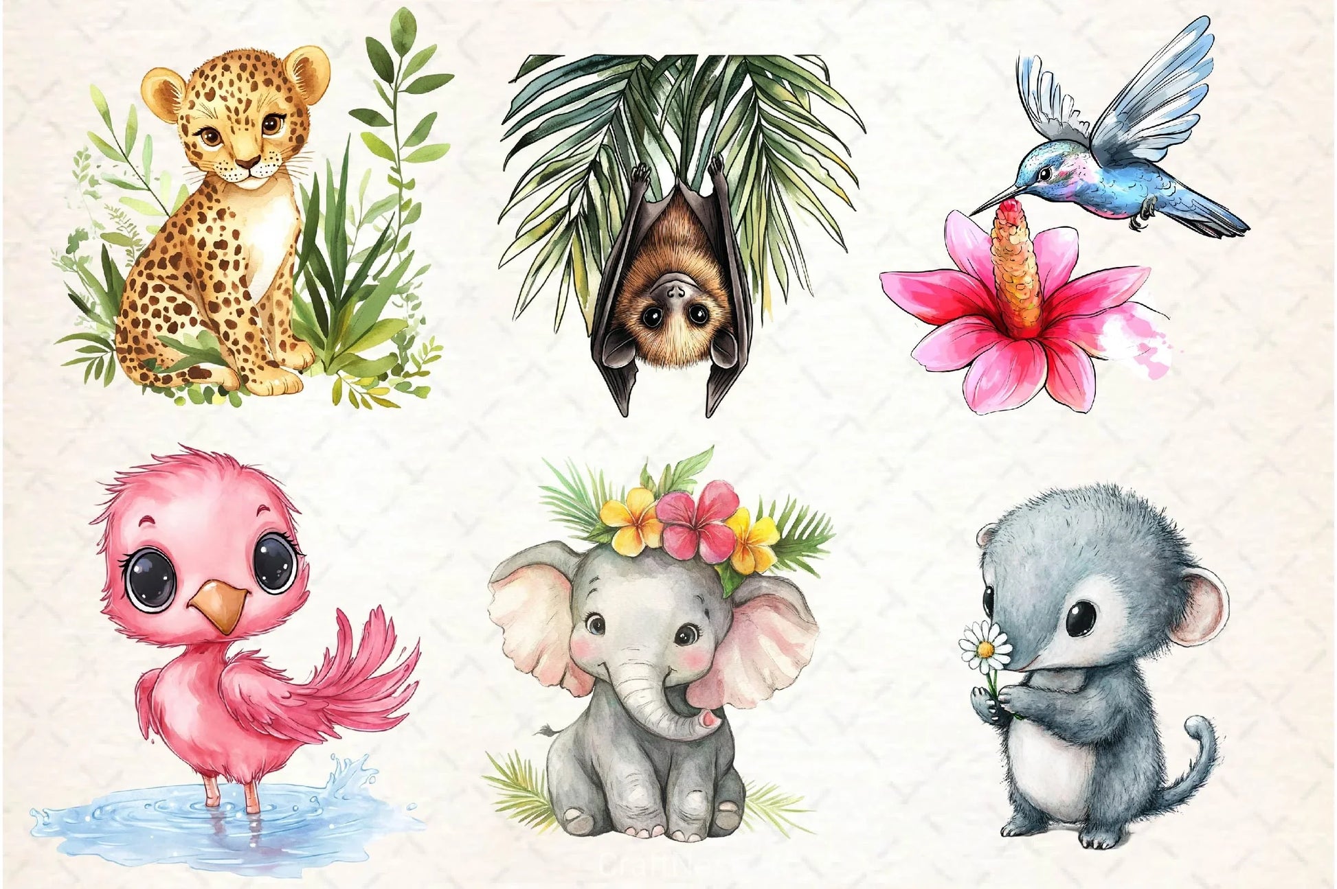 Cute Tropical Animal Clipart Bundle - CraftNest - Digital Crafting and Art