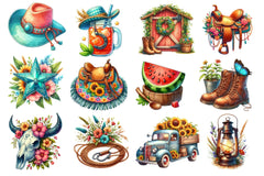 Western Summer Clipart Bundle 3 - CraftNest - Digital Crafting and Art