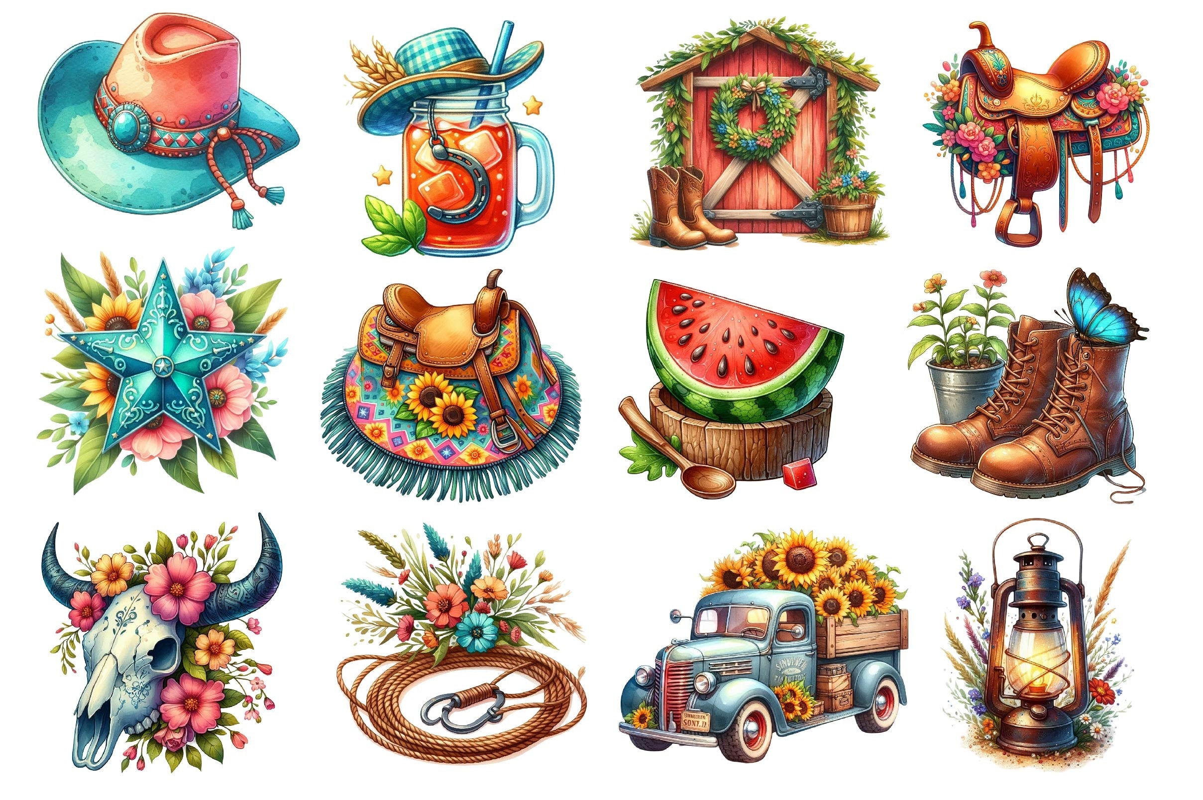 Western Summer Clipart Bundle 3 - CraftNest - Digital Crafting and Art