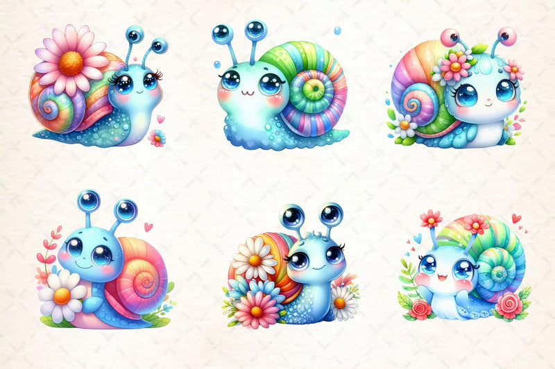 Cute Snail Clipart Bundle 3 - CraftNest - Digital Crafting and Art