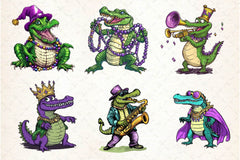 Mardi Gras Crocodile Clipart Bundle 2 - CraftNest - Digital Crafting and Art