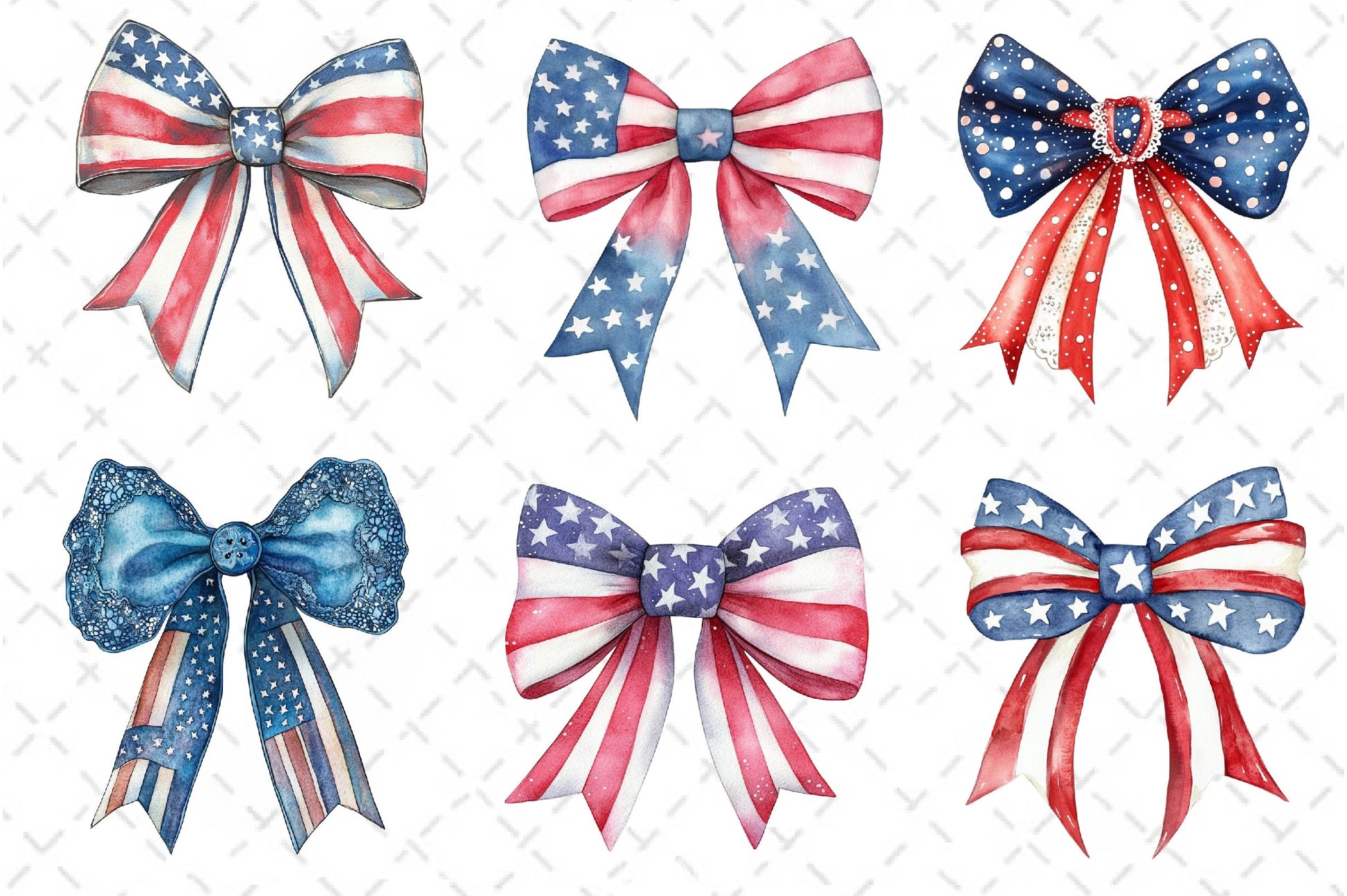 USA Coquette Bow Clipart Bundle - CraftNest - Digital Crafting and Art