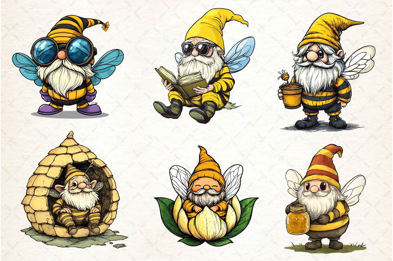 Bee Gnome Clipart Bundle 5 - CraftNest - Digital Crafting and Art