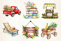 Happy Rustic Summer Clipart Bundle 2 - CraftNest - Digital Crafting and Art