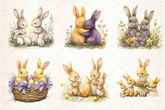 Easter Bunnies Family Clipart Bundle 2 - CraftNest - Digital Crafting and Art