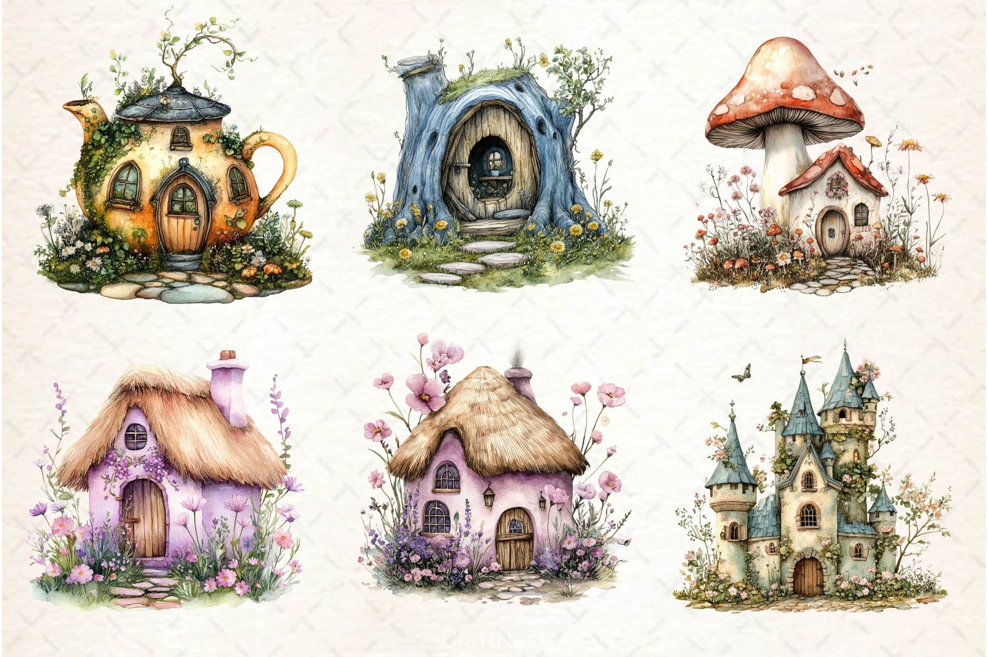 Spring Fairy House Clipart Bundle - CraftNest - Digital Crafting and Art