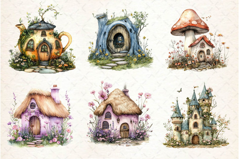 Spring Fairy House Clipart Bundle - CraftNest - Digital Crafting and Art