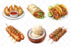 Street Food Clipart Bundle - CraftNest - Digital Crafting and Art