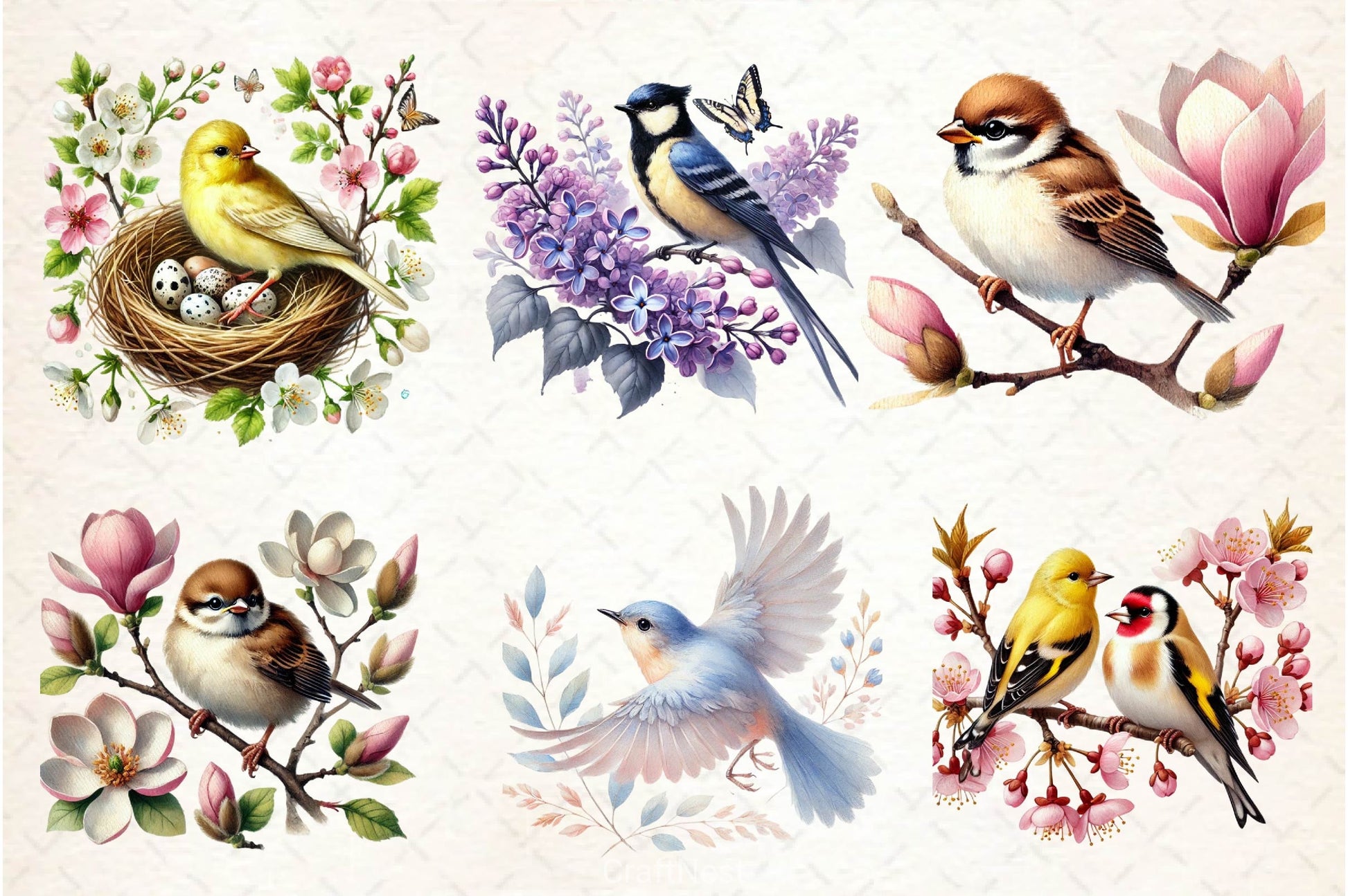 Spring Birds Clipart Bundle 3 - CraftNest - Digital Crafting and Art