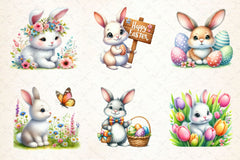 Cute Easter Bunny Clipart Bundle 7 - CraftNest - Digital Crafting and Art