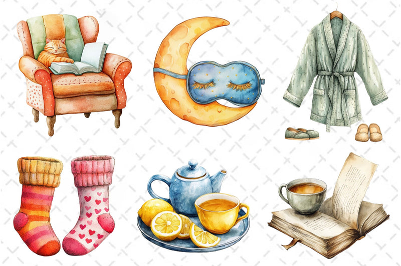 Cozy Evening Clipart Bundle - CraftNest - Digital Crafting and Art