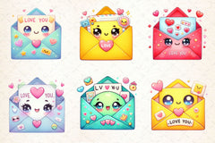 Kawaii Valentine Envelope Clipart Bundle 2 - CraftNest - Digital Crafting and Art