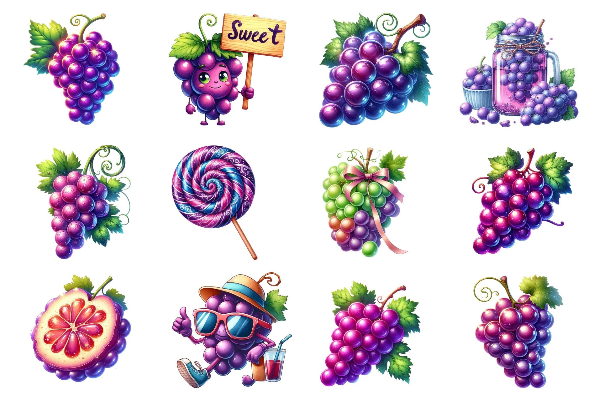 Grape Clipart Bundle 4 - CraftNest - Digital Crafting and Art