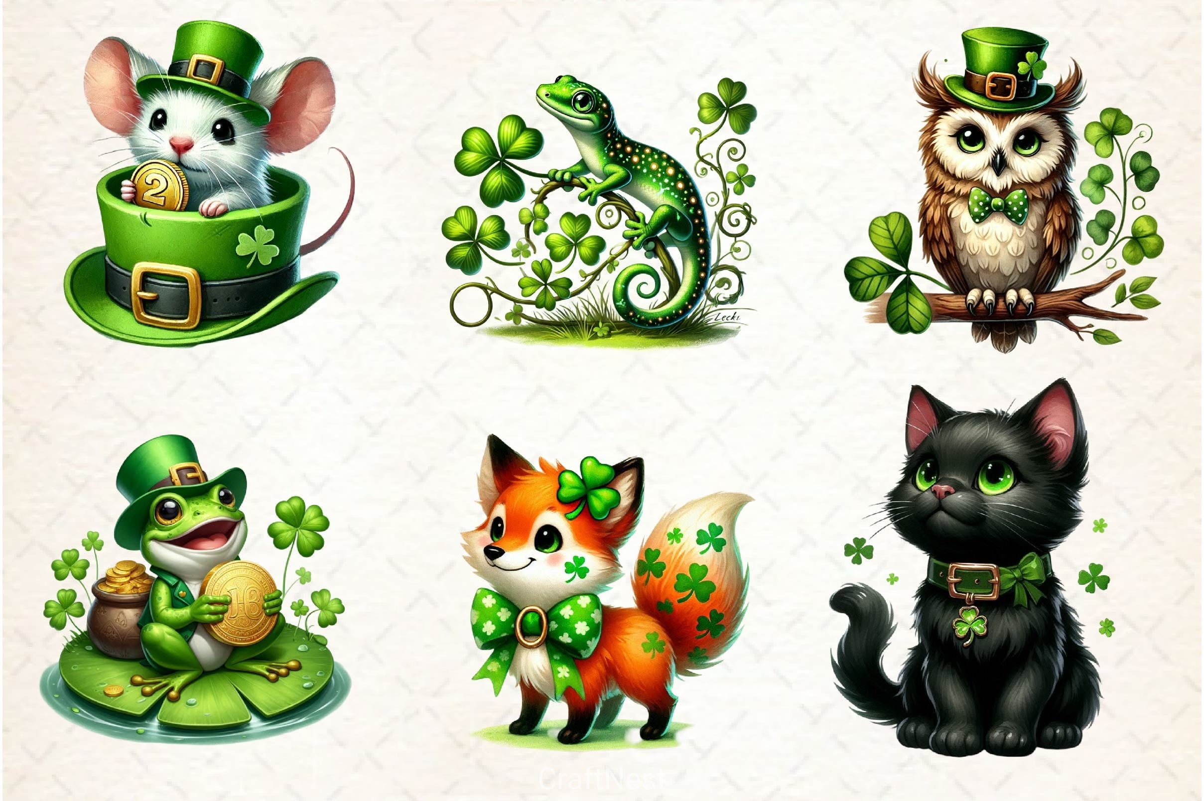 St Patrick's Day Animals Clipart Bundle 4 - CraftNest - Digital Crafting and Art