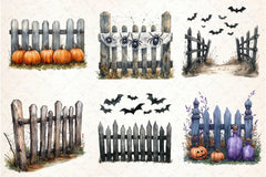 Halloween Fence Clipart Bundle - CraftNest - Digital Crafting and Art