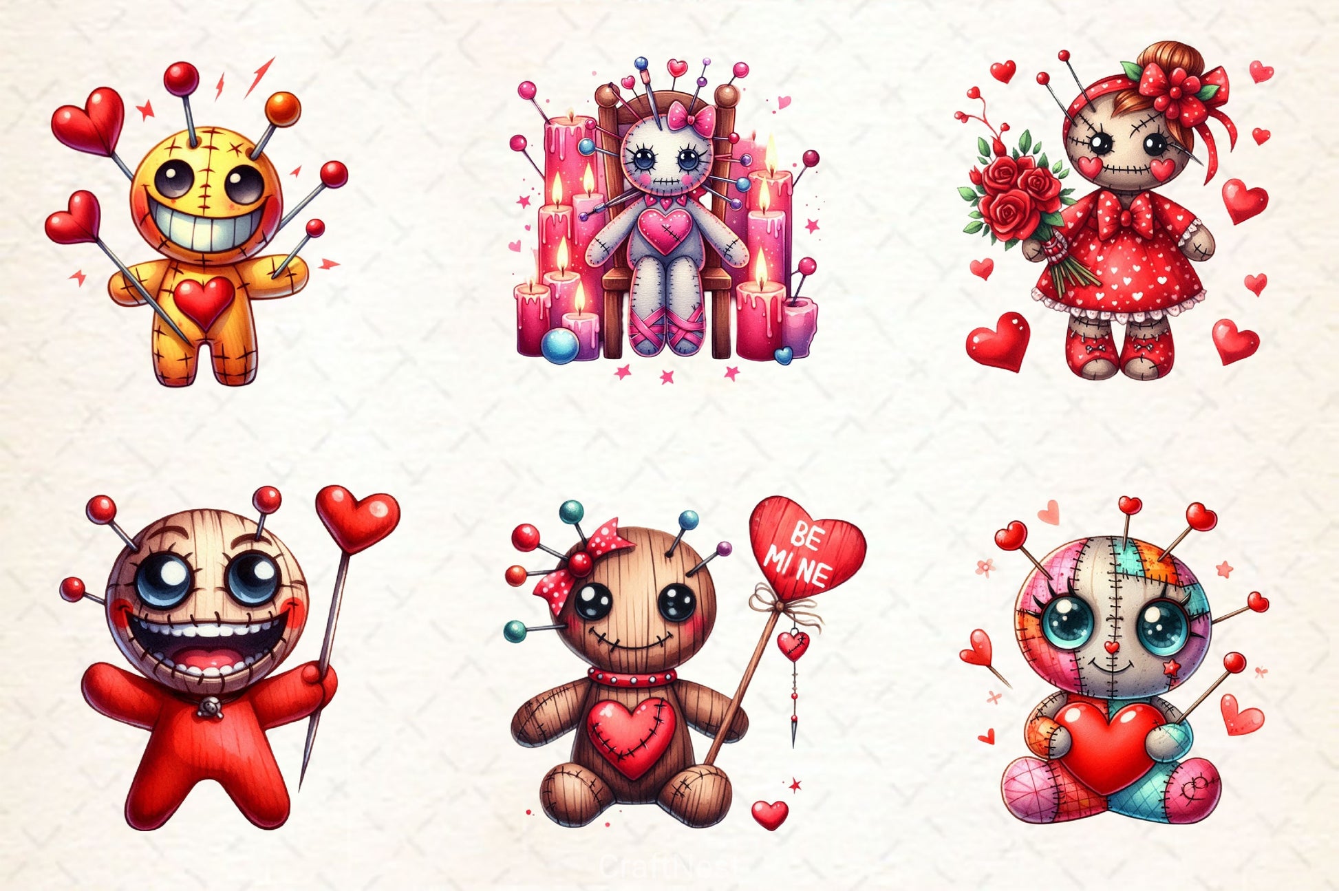 Valentine's Day Voodoo Doll Clipart Bundle 2 - CraftNest - Digital Crafting and Art