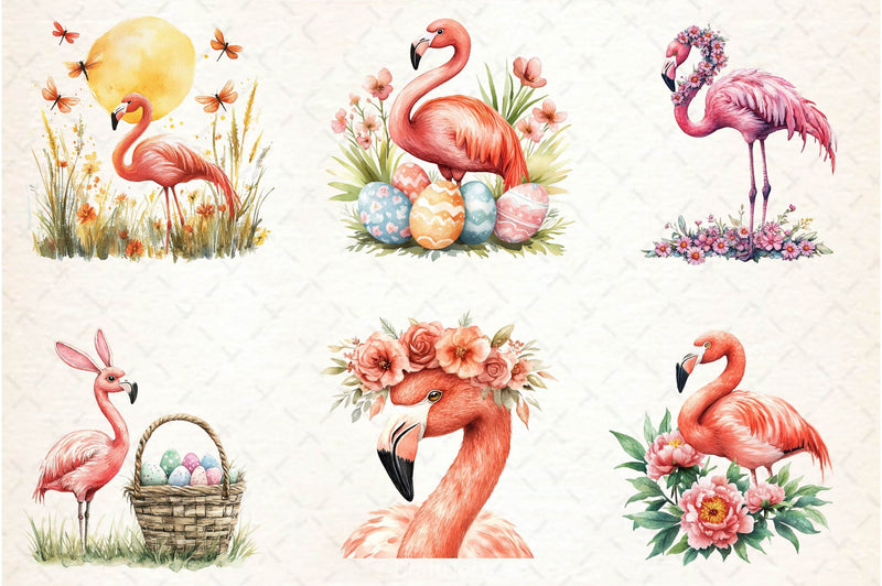 Spring Flamingo Clipart Bundle 2 - CraftNest - Digital Crafting and Art