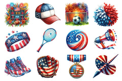 Patriotic Sports Elements Clipart Bundle 2 - CraftNest - Digital Crafting and Art