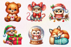 Christmas Cute Animals Clipart Bundle - CraftNest - Digital Crafting and Art