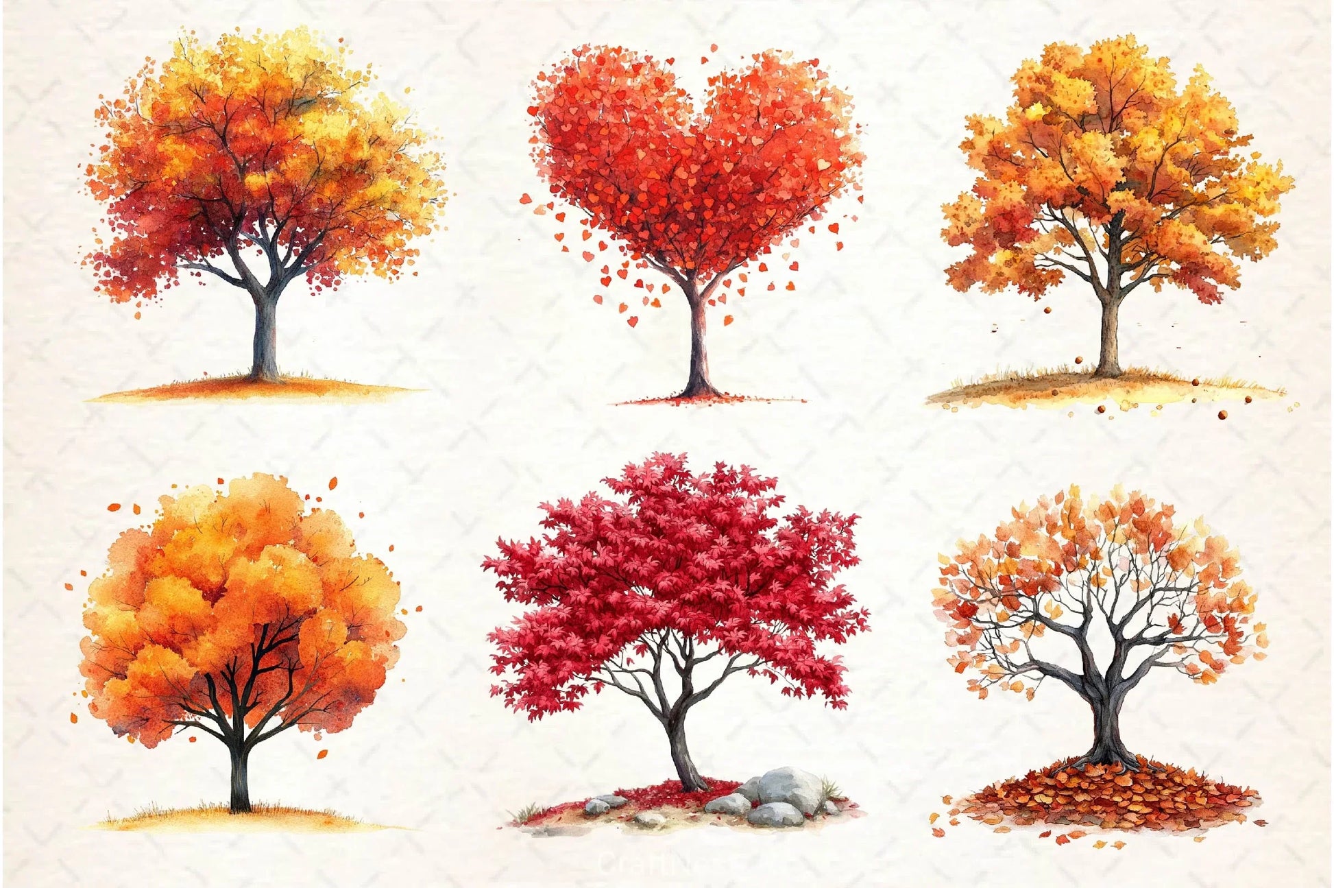 Autumn Trees Clipart Bundle 2 - CraftNest - Digital Crafting and Art
