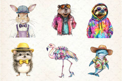 Funky Dressed Up Animals Clipart Bundle 2 - CraftNest - Digital Crafting and Art