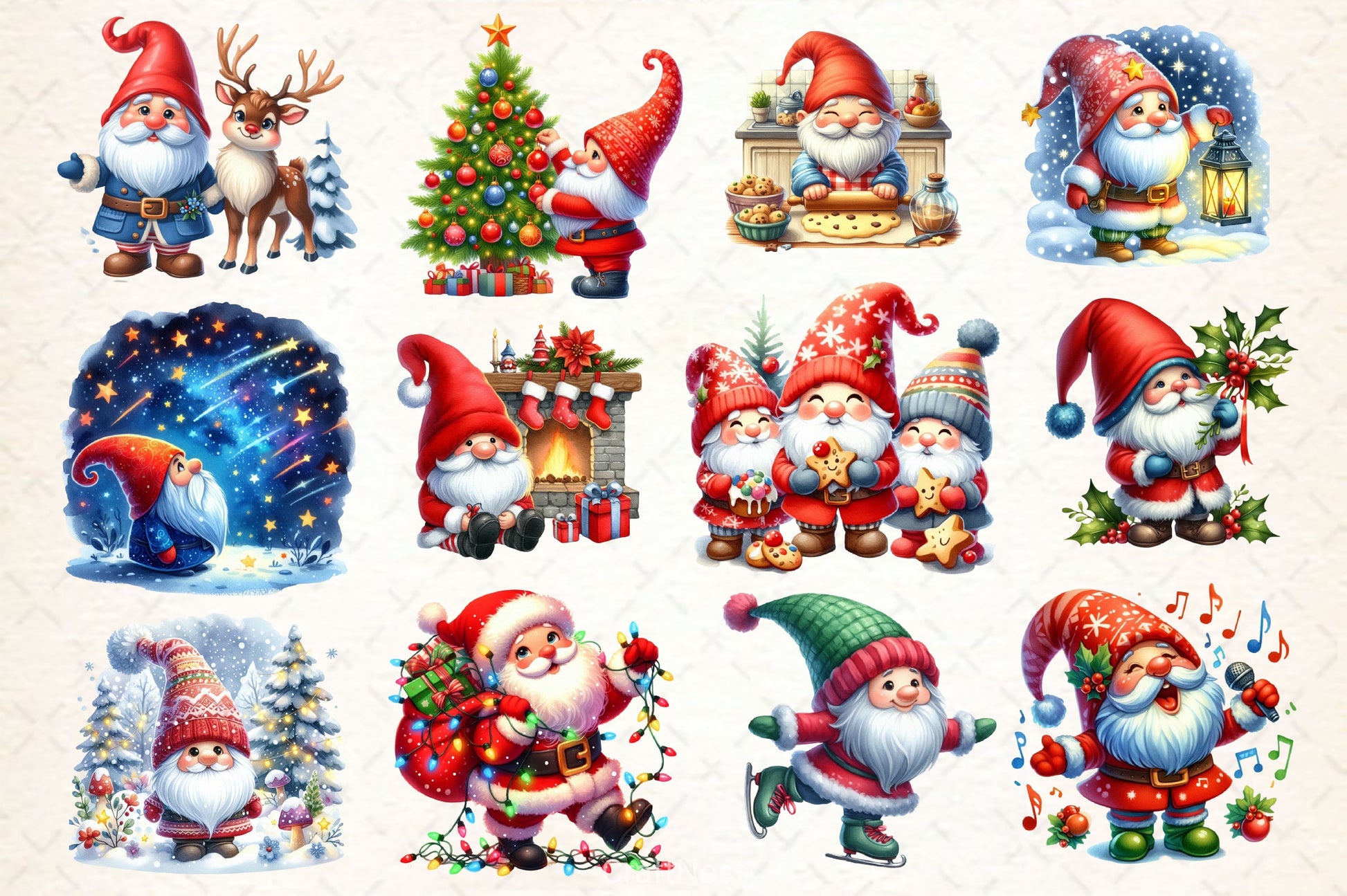 Christmas Gnome Clipart Bundle 8 - CraftNest - Digital Crafting and Art