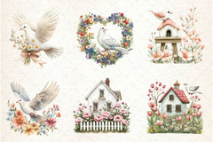 Spring White Doves Clipart Bundle 2 - CraftNest - Digital Crafting and Art