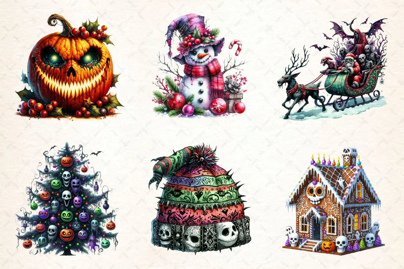 Spooky Christmas Clipart Bundle 2 - CraftNest - Digital Crafting and Art