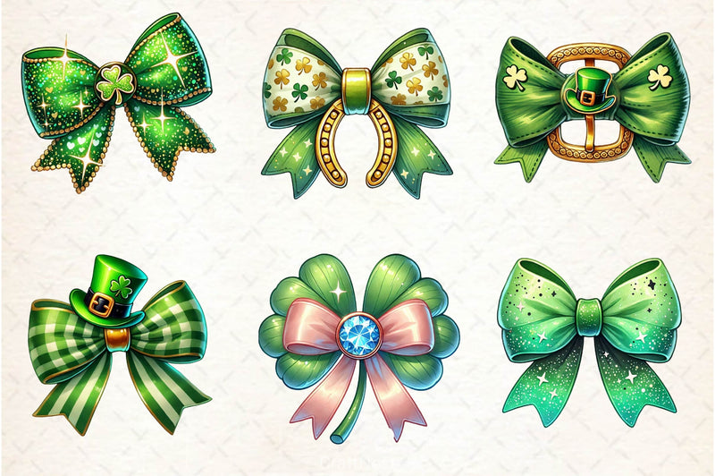 St Patricks Day Bow Clipart Bundle 3 - CraftNest - Digital Crafting and Art