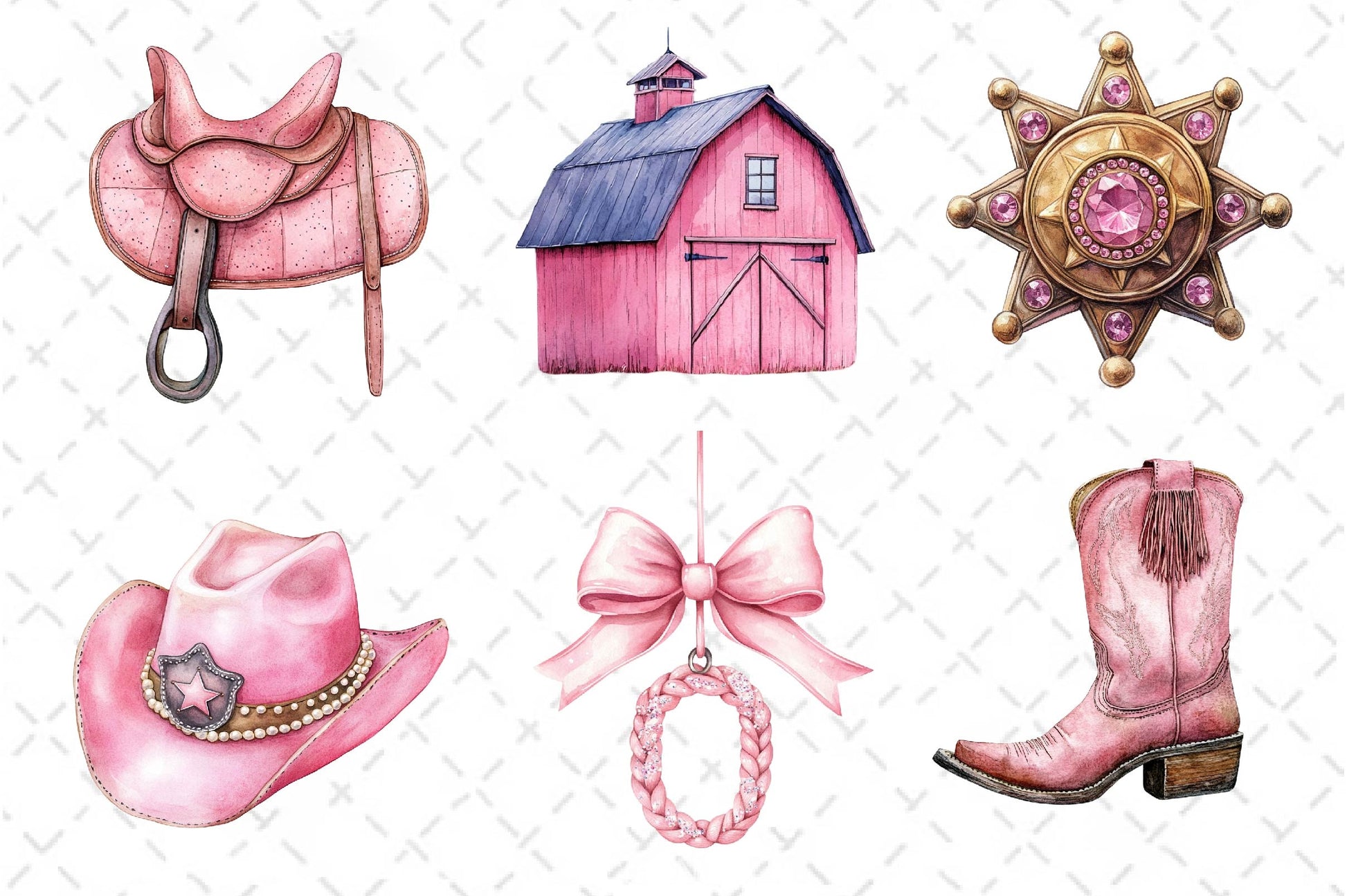 Pink Vintage Western Clipart Bundle - CraftNest - Digital Crafting and Art