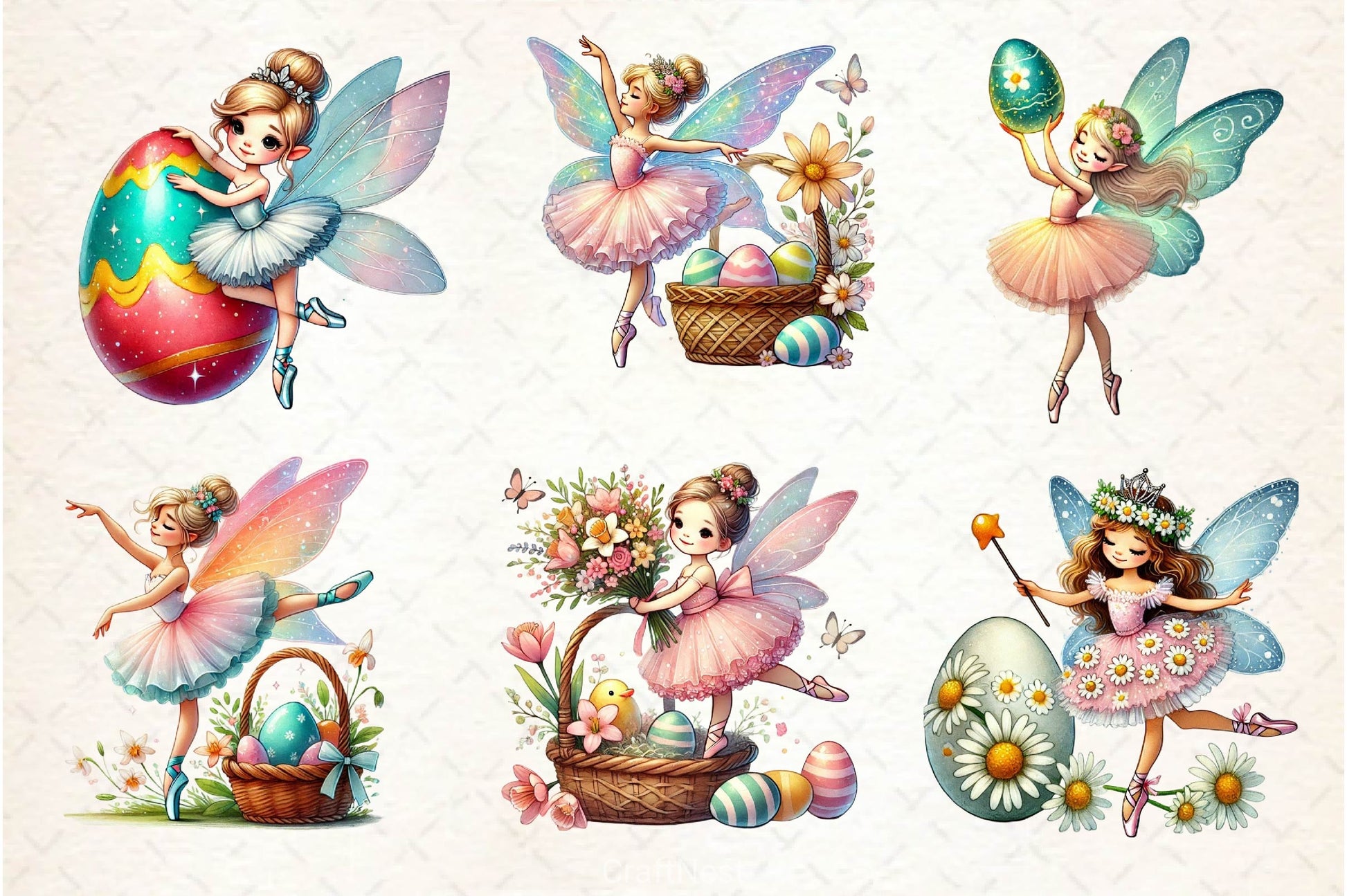Easter Ballerina Fairy Clipart Bundle 1 - CraftNest - Digital Crafting and Art