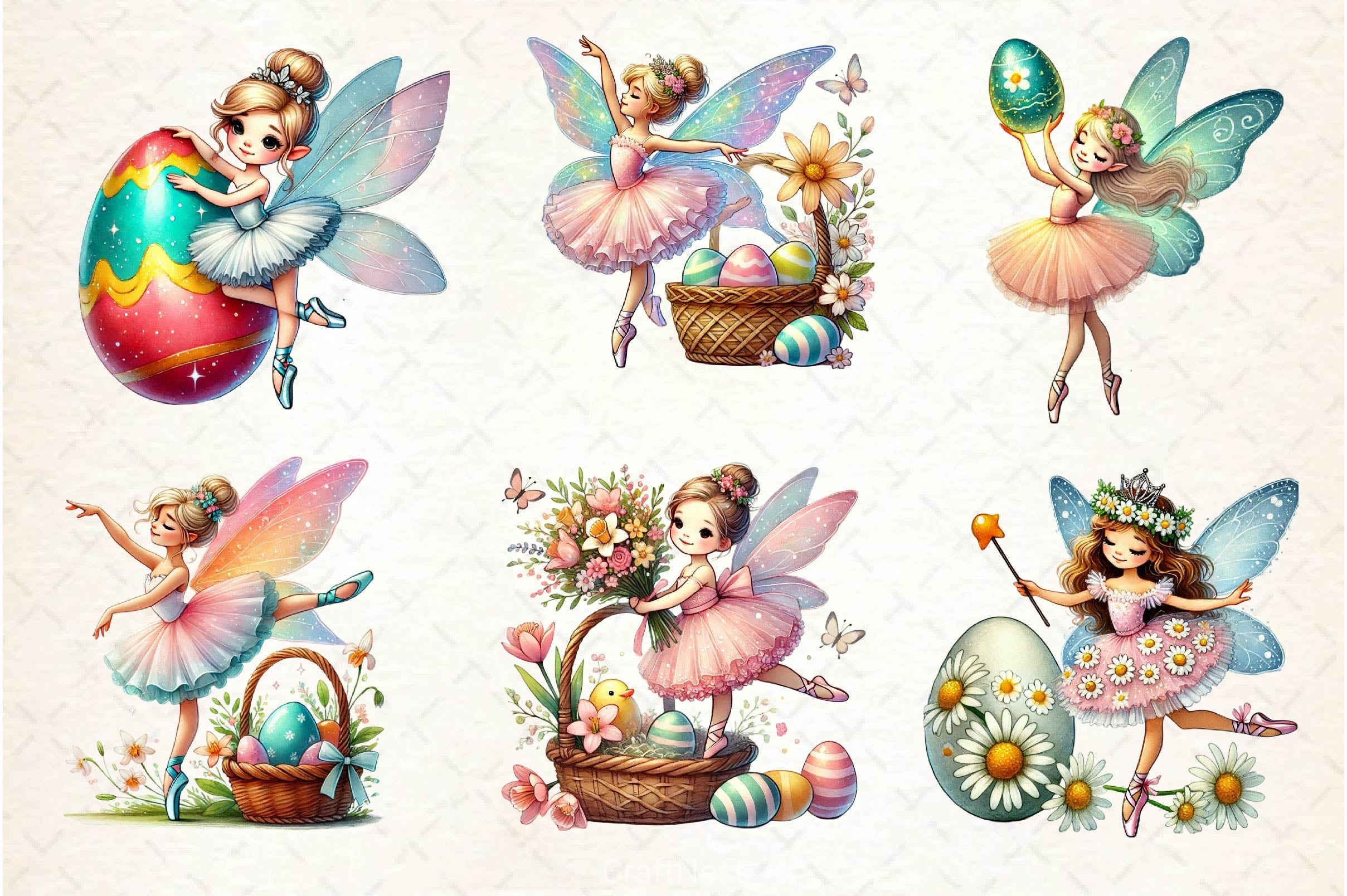 Easter Ballerina Fairy Clipart Bundle 1 - CraftNest - Digital Crafting and Art