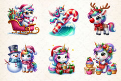 Christmas Unicorn Clipart Bundle 4 - CraftNest - Digital Crafting and Art