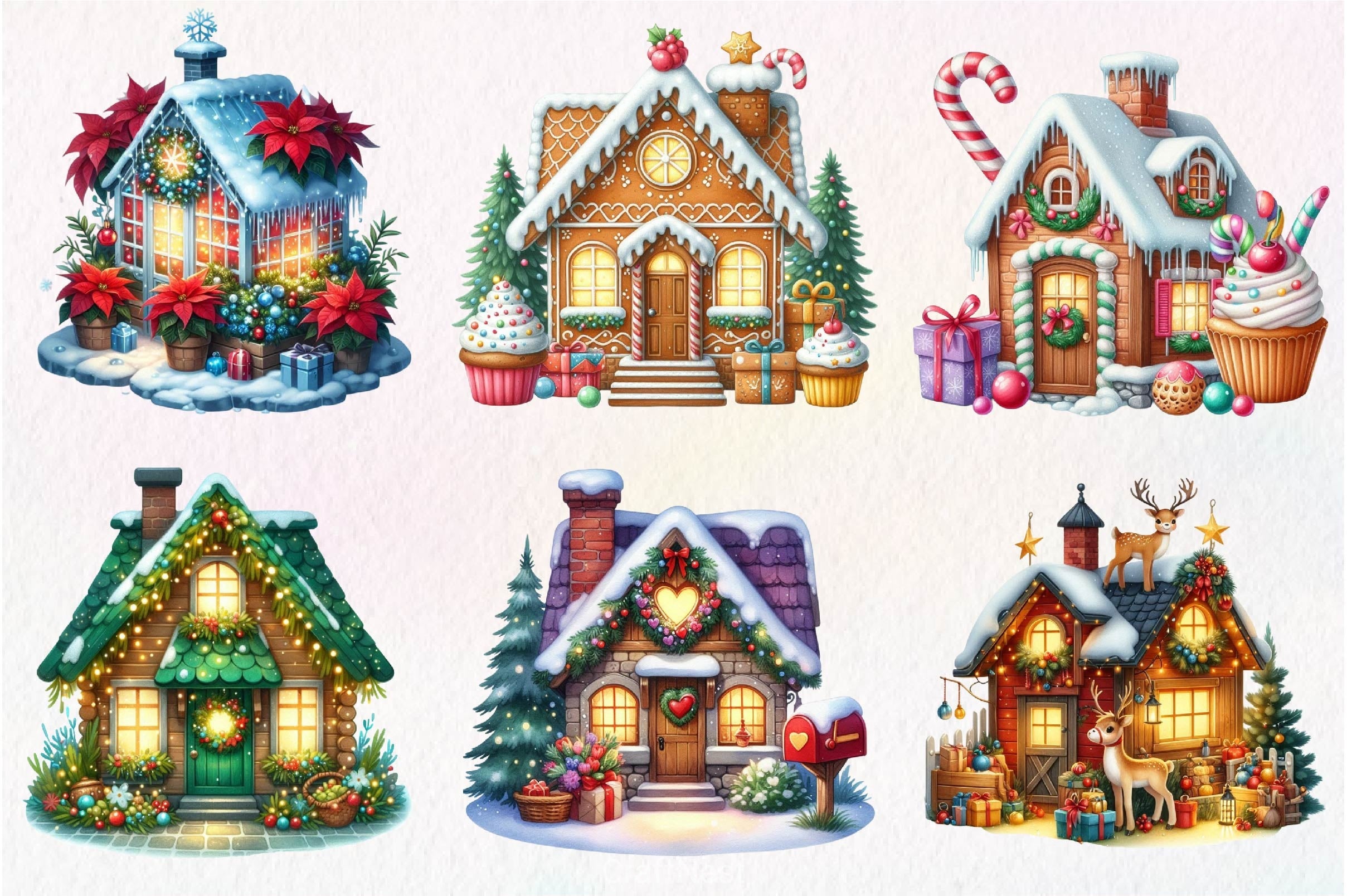 Christmas House Clipart Bundle 2 - CraftNest - Digital Crafting and Art