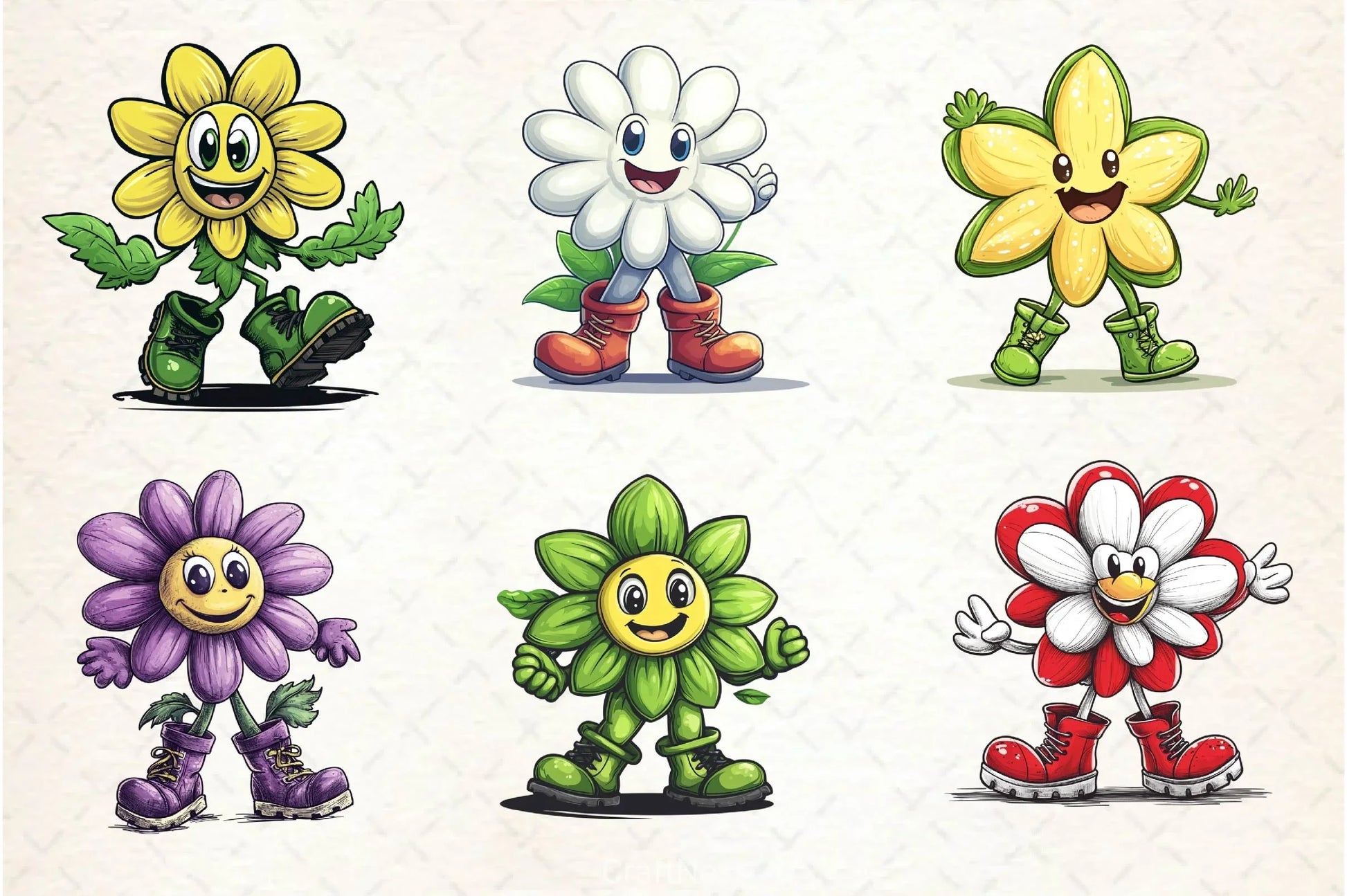 Flowers Mascot Clipart Bundle 2 - CraftNest - Digital Crafting and Art