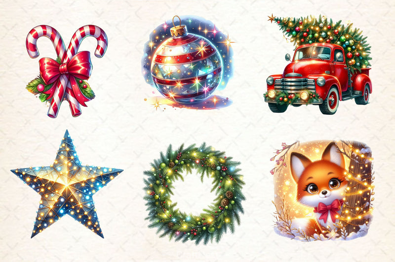 Twinkling Lights Christmas Clipart Bundle 2 - CraftNest - Digital Crafting and Art