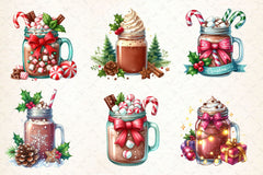 Christmas Hot Cocoa Mason Jar Clipart Bundle 3 - CraftNest - Digital Crafting and Art