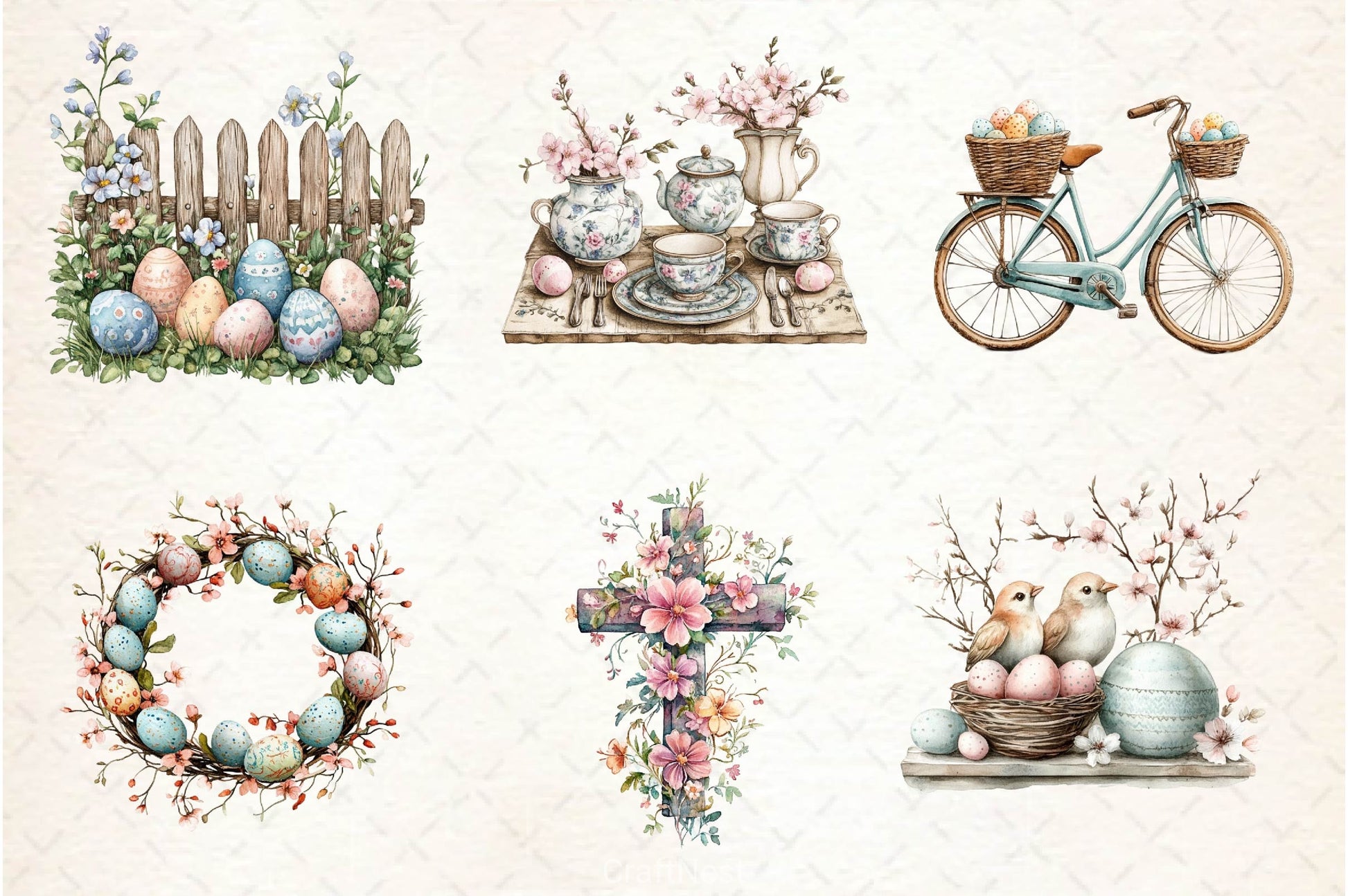 Vintage Easter Clipart Bundle - CraftNest - Digital Crafting and Art