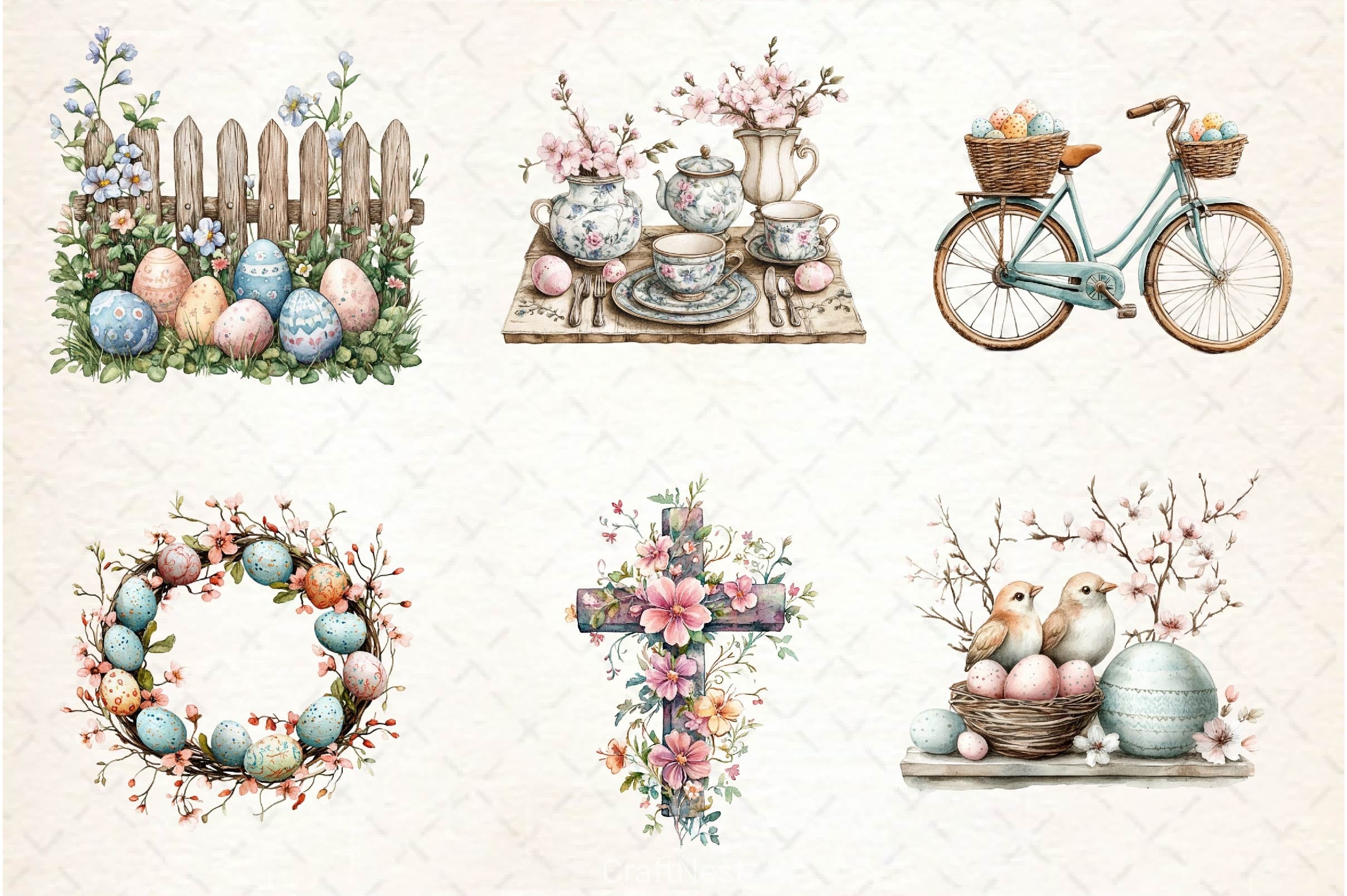 Vintage Easter Clipart Bundle - CraftNest - Digital Crafting and Art