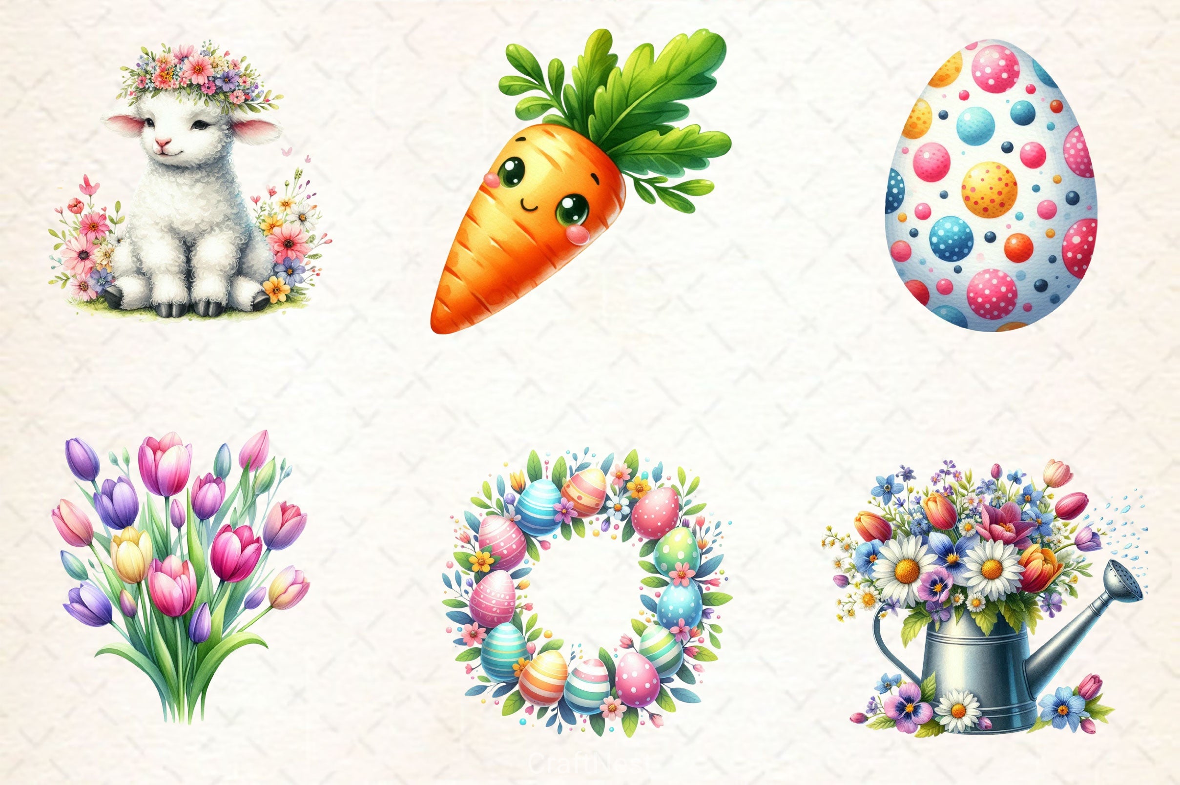 Cute Easter Day Clipart Bundle 2 - CraftNest - Digital Crafting and Art