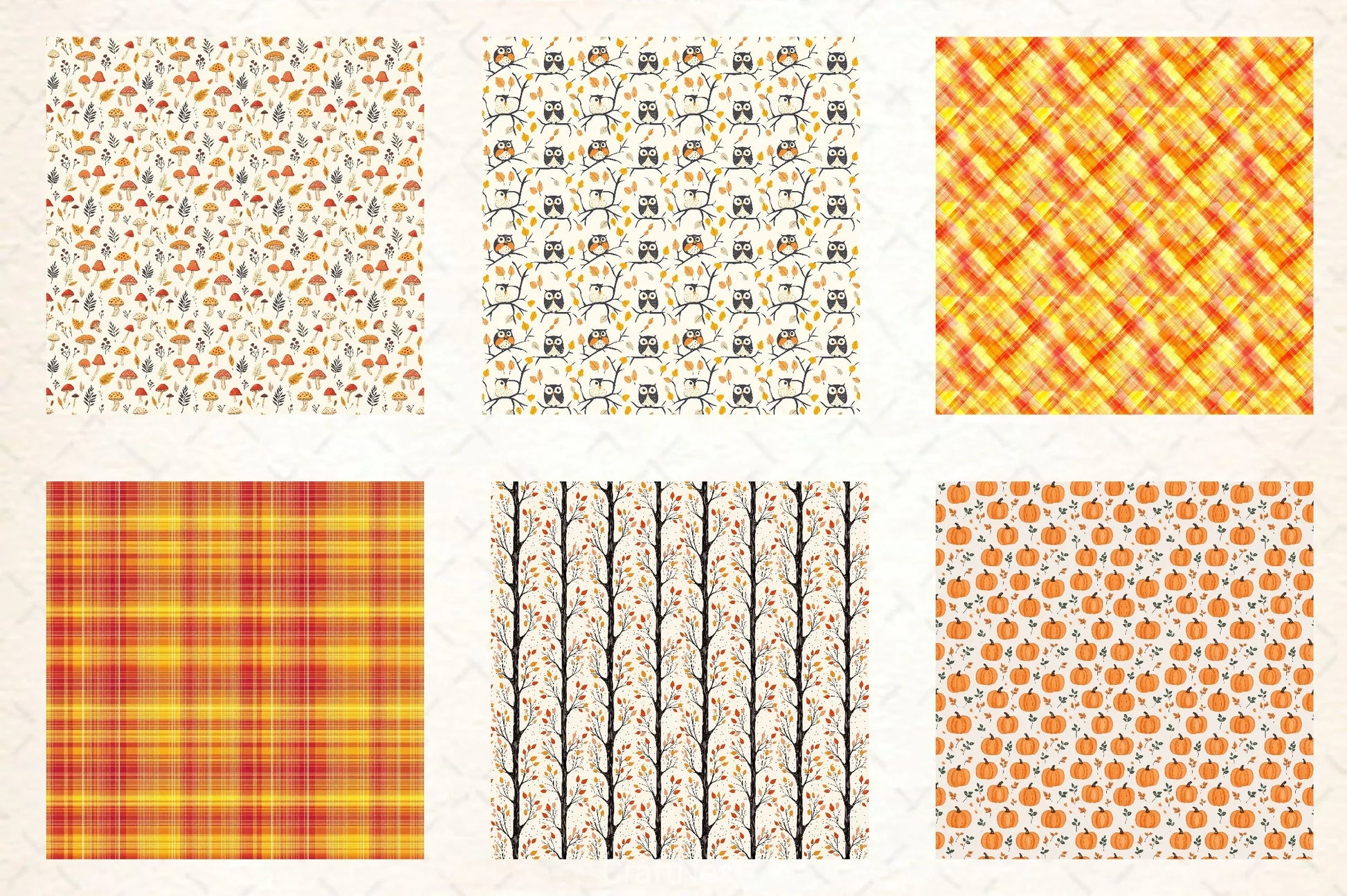 Autumn Fall Paper Pattern Clipart Bundle - CraftNest - Digital Crafting and Art