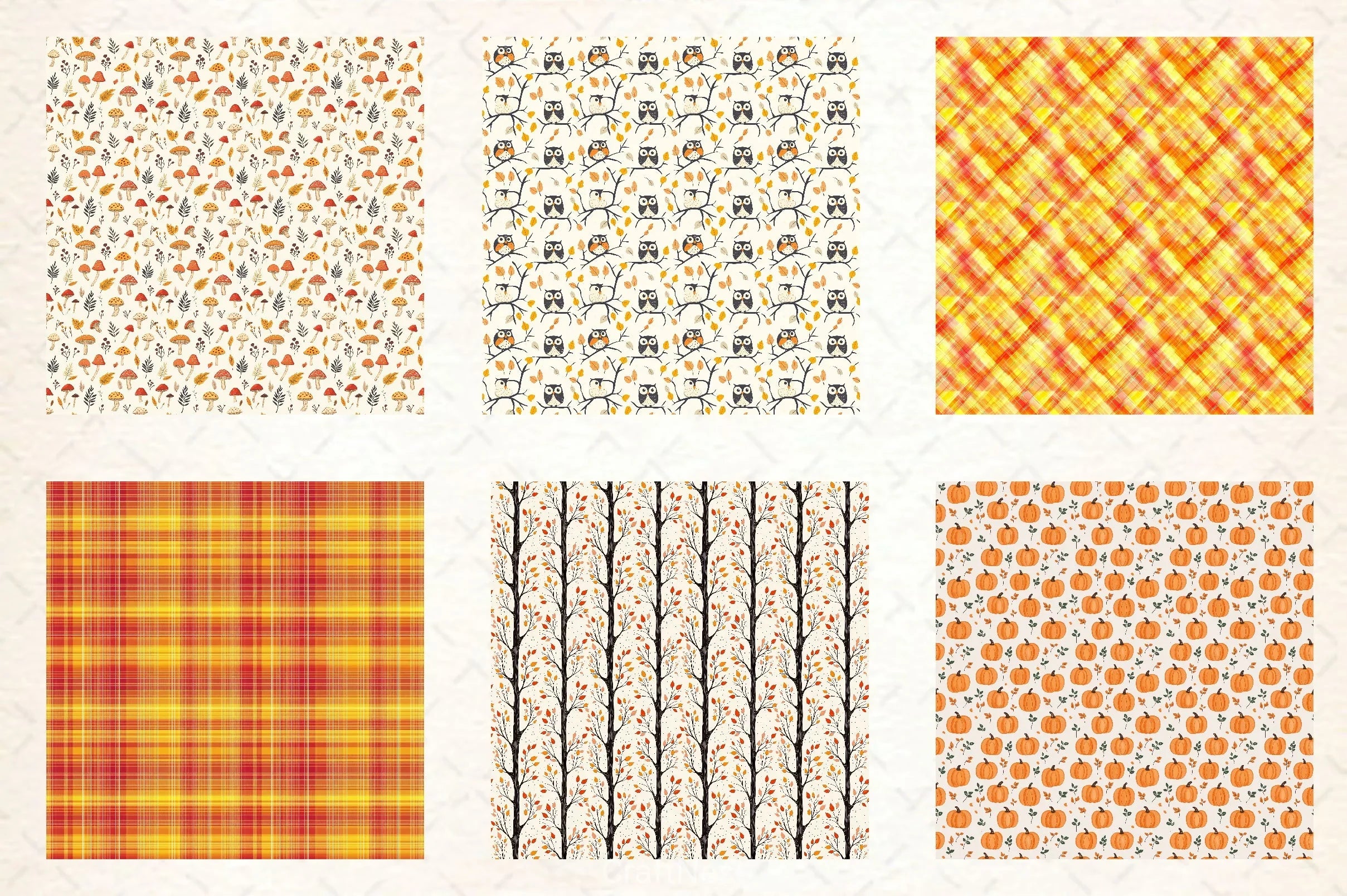 Autumn Fall Paper Pattern Clipart Bundle - CraftNest - Digital Crafting and Art