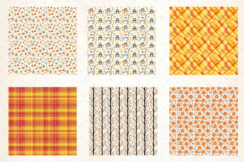 Autumn Fall Paper Pattern Clipart Bundle - CraftNest - Digital Crafting and Art