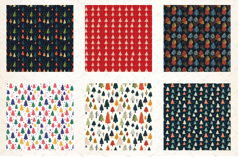 Christmas Tree Seamless Pattern Digital Paper - CraftNest - Digital Crafting and Art